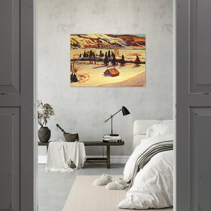 River St. Urbain - 1930 - A.Y. Jackson Brushed Aluminum Print - 70x100 cm / 28x40 inches | A.Y. Jackson Aluminum Print | A.Y. Jackson Prints