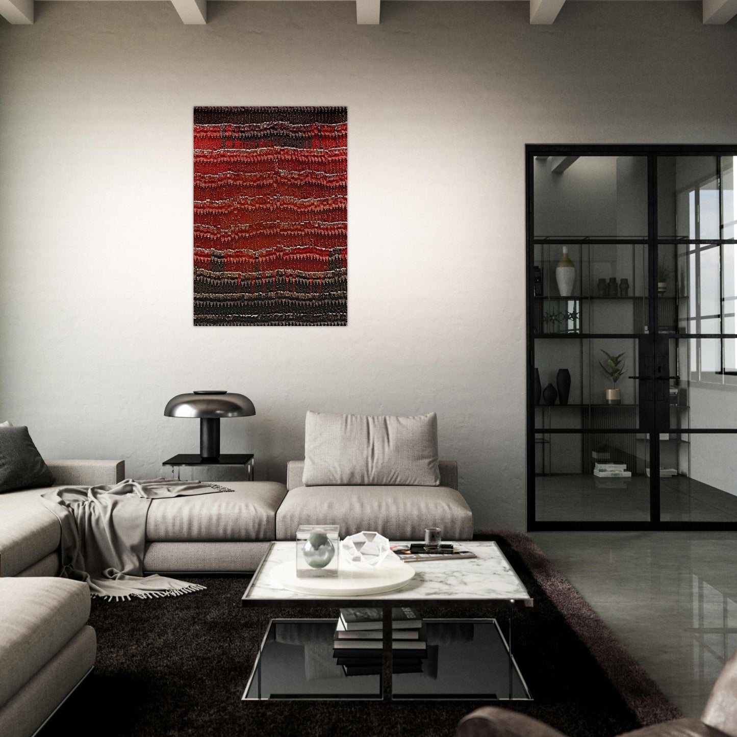 Chief's Blanket - 1989 - Arman Brushed Aluminum Print - 70x100 cm / 28x40 inches | Arman Aluminum Print | Arman Prints