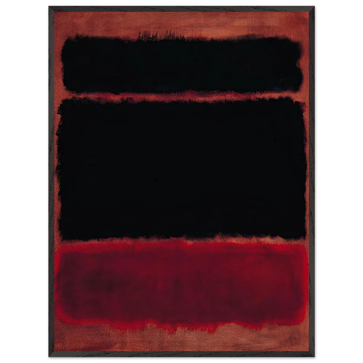 Mark Rothko - Black in Deep Red - 1957 Wall Art - 30x40 cm / 12x16 inches - Premium Wooden Framed Poster With Fine Art Paper - Wood frame