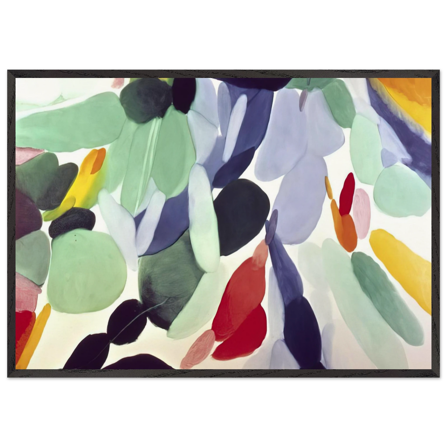 Seven Green Leagues - Alice Baber Framed Art Print – Black Wooden Frame - Default Title - -Framed Art Print