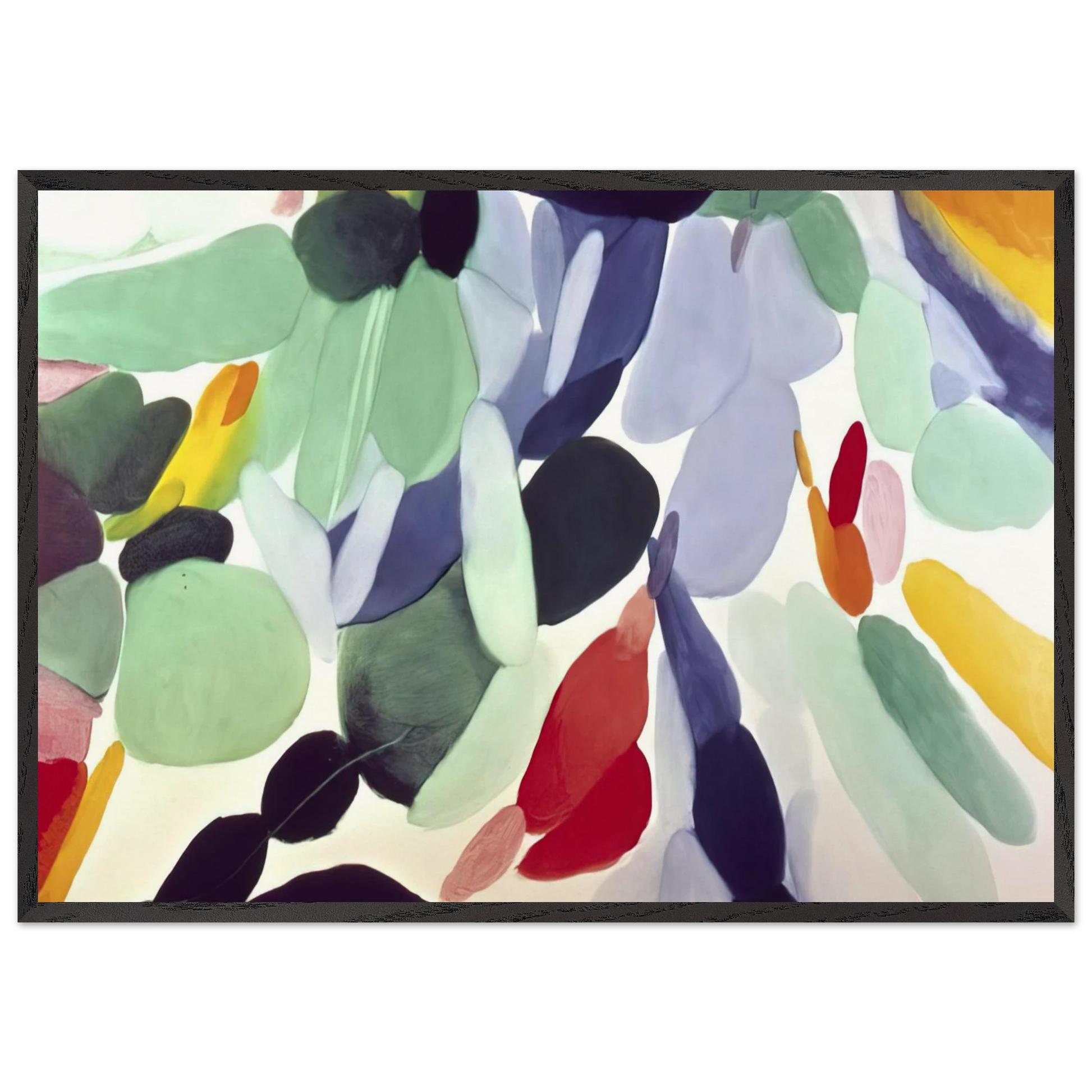 Seven Green Leagues - Alice Baber Framed Art Print – Black Wooden Frame - Default Title - -Framed Art Print