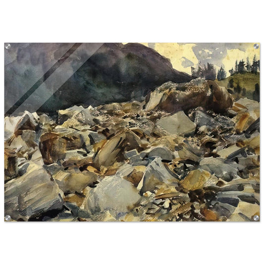 Purtud, Alpine Scene and Boulders - John Singer Sargent Acrylic Print - 70x100 cm / 28x40″ inches