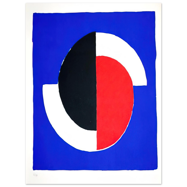 Sonia Delaunay - COMPOSITION RED BLUE BLACK WHITE  75x100 cm / 30x40inches Fine Art Poster