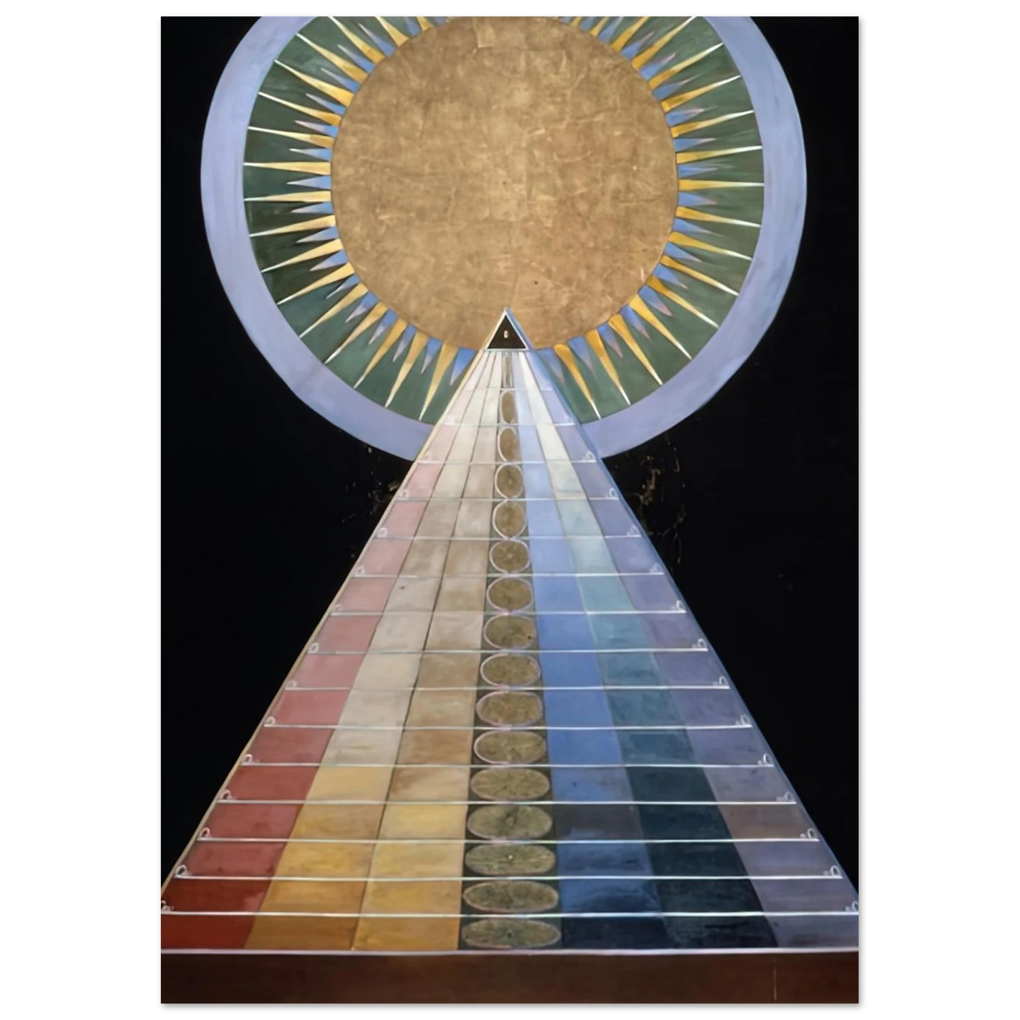 Hilma af Klint - ALTAR PAINTING 1915 Wall art - 13x18 cm / 5x7 Inches - Premium Wooden Framed Poster With Fine Art Paper - Black frame