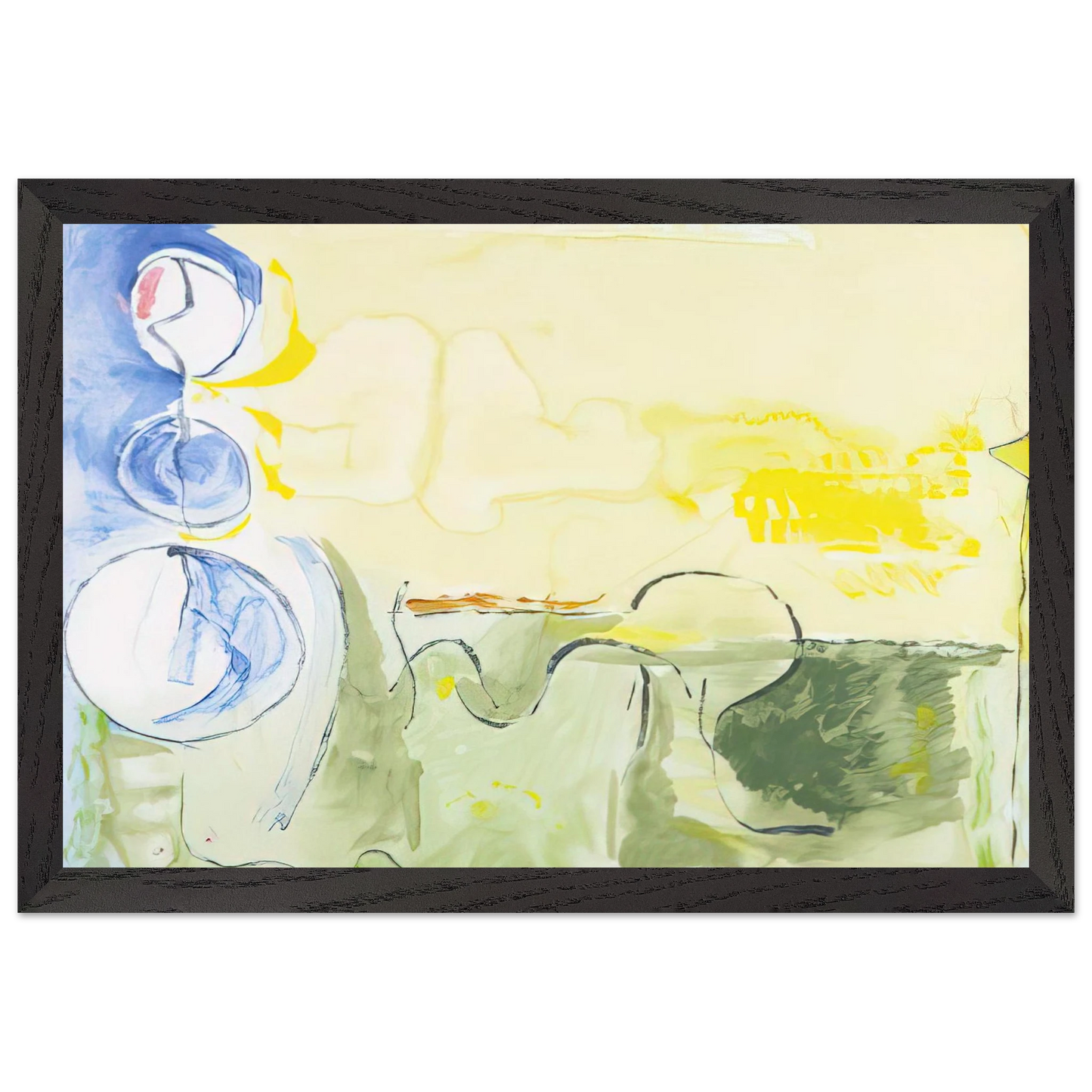 Helen Frankenthaler - Flotilla - 2006 Wall art - 30x30 cm / 12x12 inches - Premium Wooden Framed Poster With Fine Art Paper - Wood frame