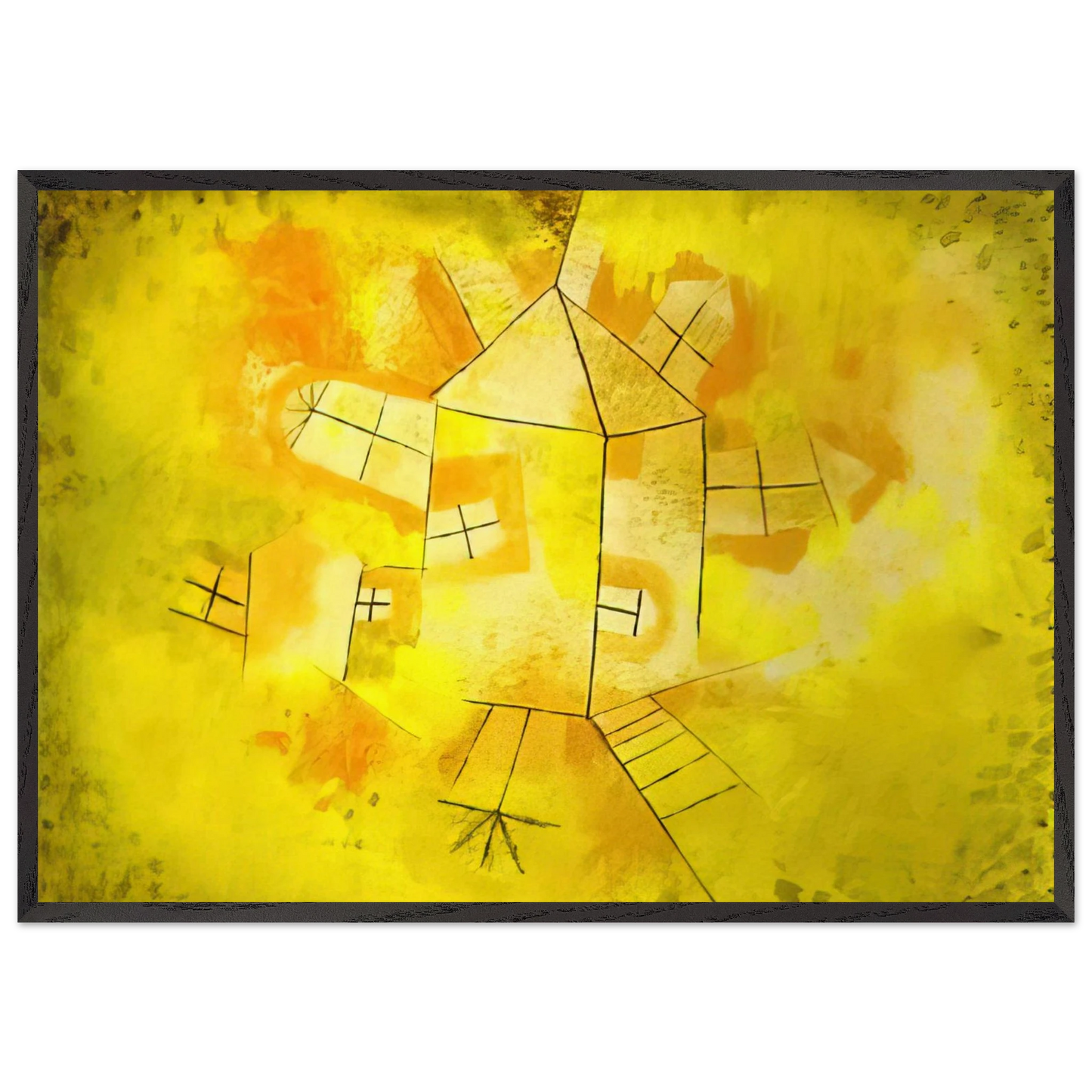REVOLVING HOUSE 1921 - Paul Klee Framed Art Print – Black Wooden Frame - Default Title - -Framed Art Print