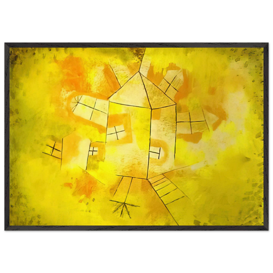 REVOLVING HOUSE 1921 - Paul Klee 70x100 cm / 28x40 inches Framed Art Print – Black Wooden Frame