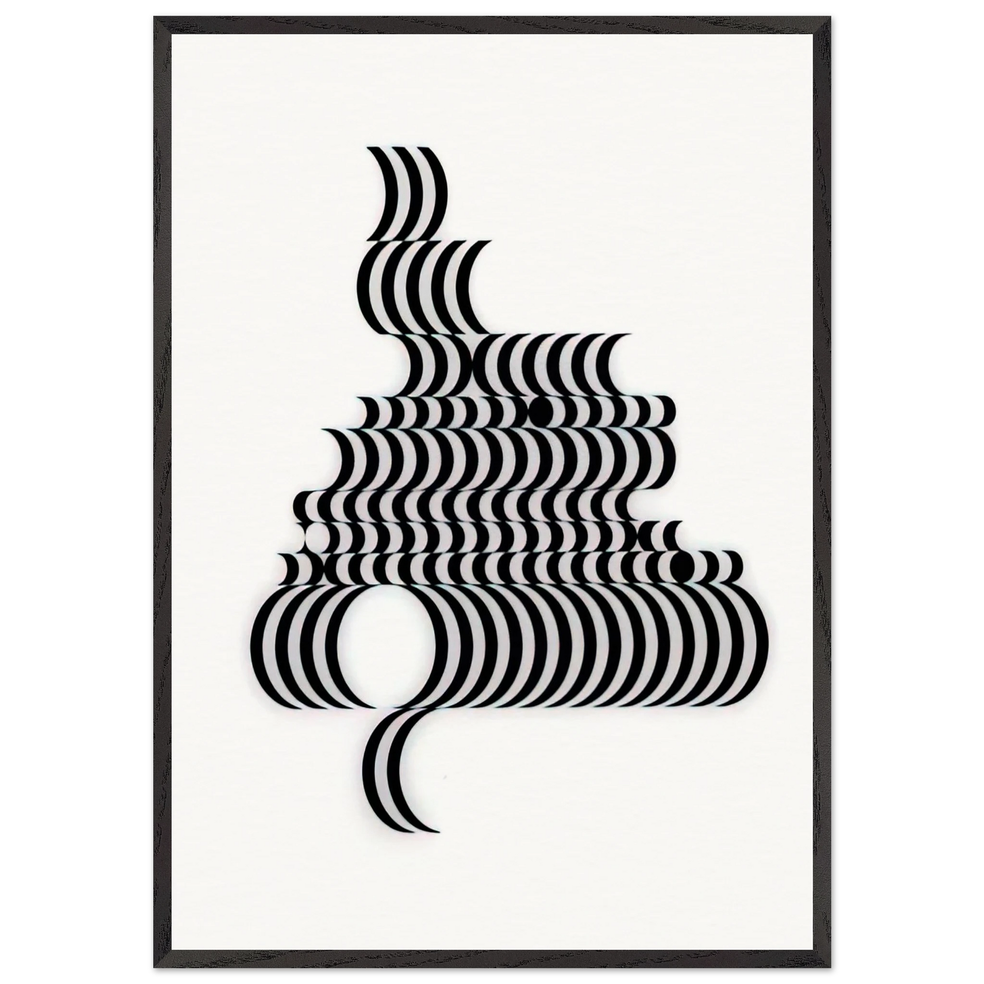 FRAGMENT 2 1965 - Bridget Riley Framed Art Print – Black Wooden Frame - Default Title - -Framed Art Print