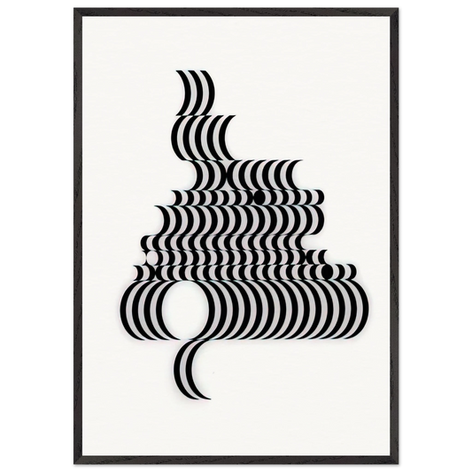 FRAGMENT 2 1965 - Bridget Riley Framed Art Print – Black Wooden Frame - Default Title - -Framed Art Print