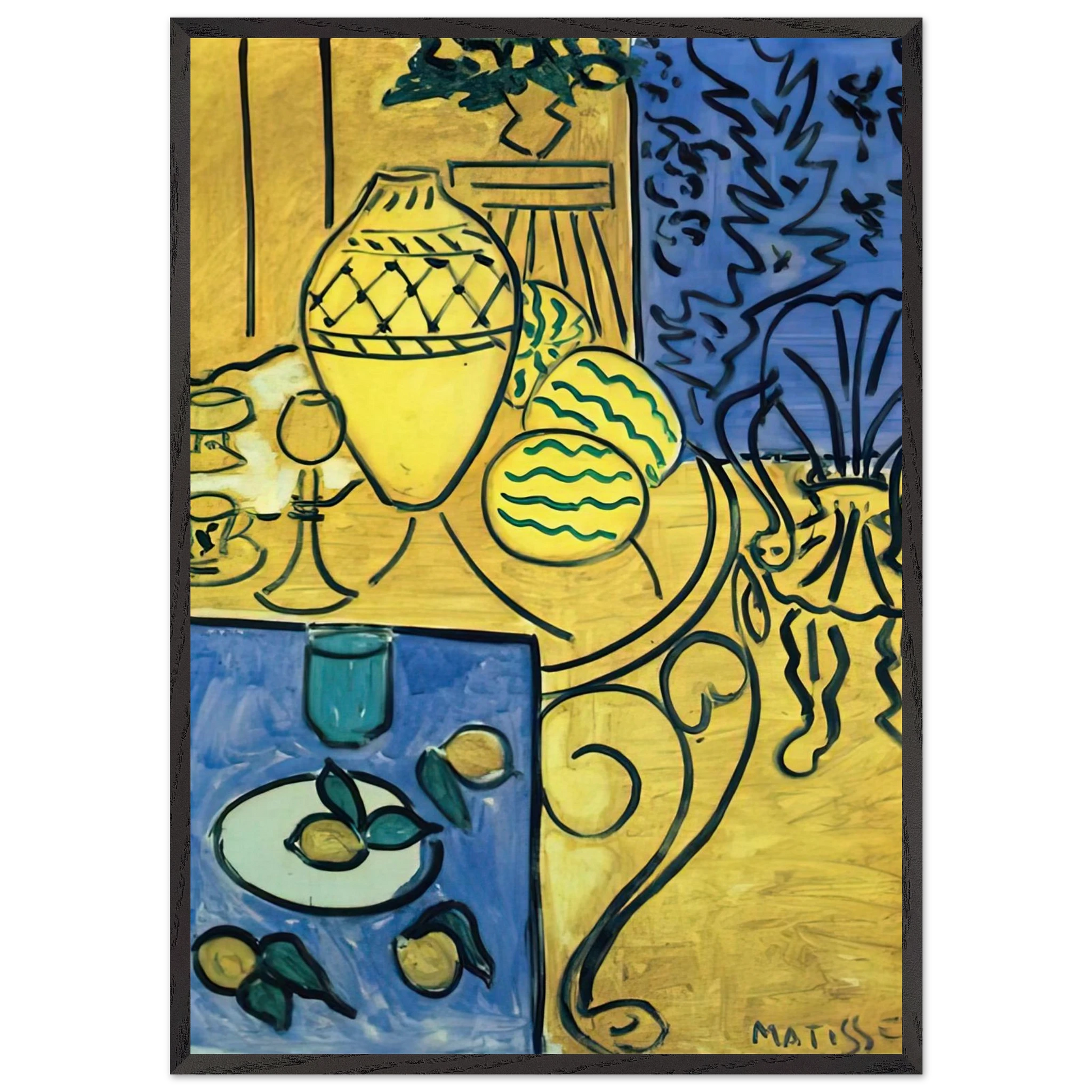 INTERIOR IN YELLOW 1946 - Henri Matisse Framed Art Print – Black Wooden Frame - Default Title - -Framed Art Print