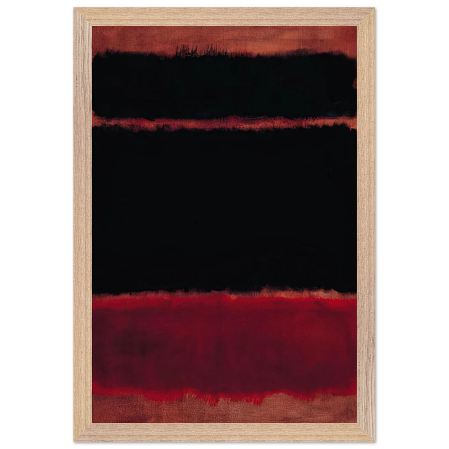 Mark Rothko - Black in Deep Red - 1957 Wall Art - 21x29.7 cm / 8x12" - Premium Wooden Framed Poster With Fine Art Paper - Black frame