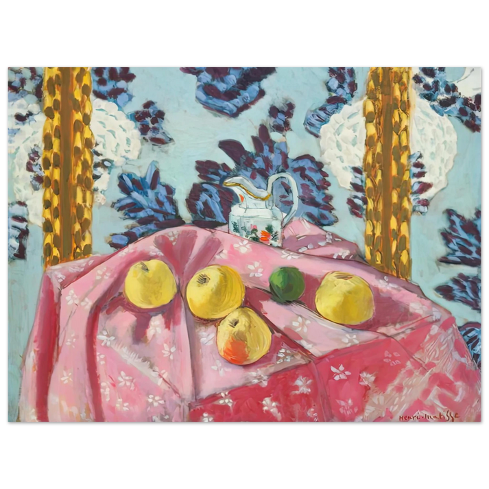 Henri Matisse - STILL LIFE WITH APPLES ON A PINK TABLECLOTH 1924  75x100 cm / 30x40inches Fine Art Poster