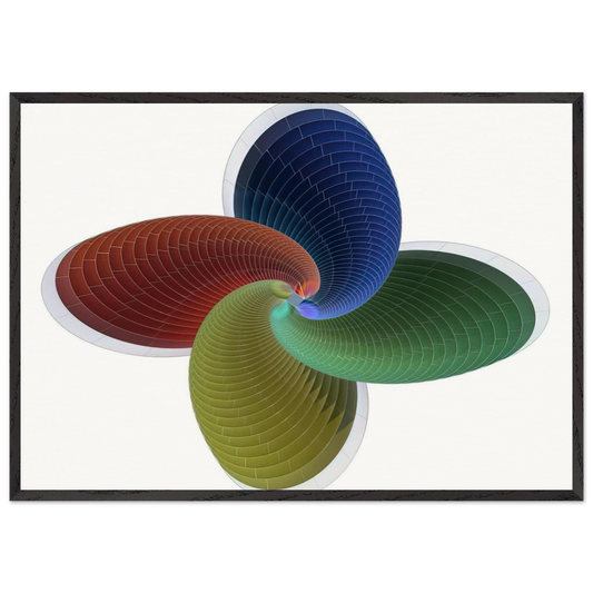 Tower of Fire parametric model - Abstract Art - Johannes Itten Framed Art Print – Black Wooden Frame - Default Title - -Framed Art Print