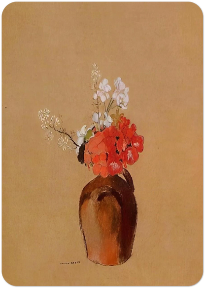 FLOWERS IN A POT By Odilon Redon Pack of 10 Post Cards | Odilon Redon Post Cards | A6 (10.5 x 14.8 cm) - 4.1 x 5.8 inches