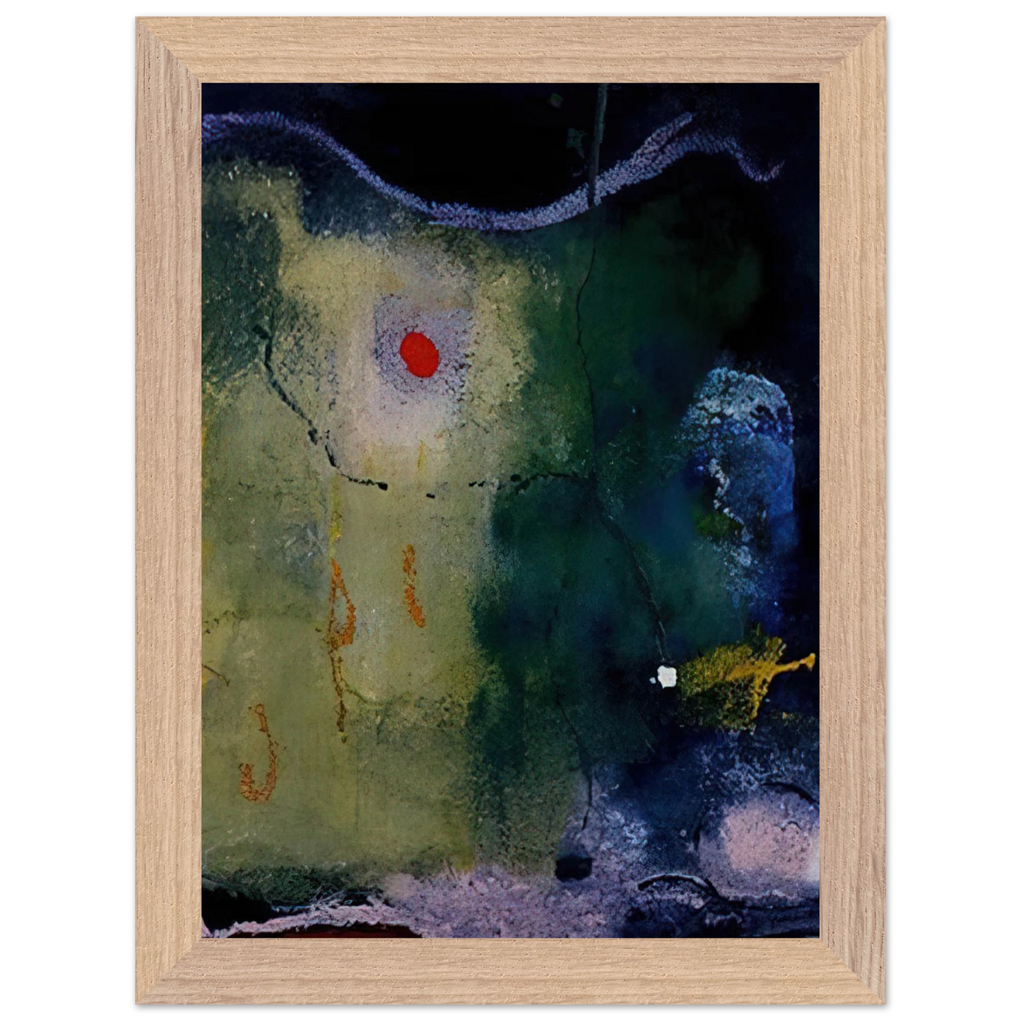 Helen Frankenthaler - The Other Side of the Moon - 1995 Wall art - 30x40 cm / 12x16 inches - Premium Wooden Framed Poster With Fine Art Paper - White frame