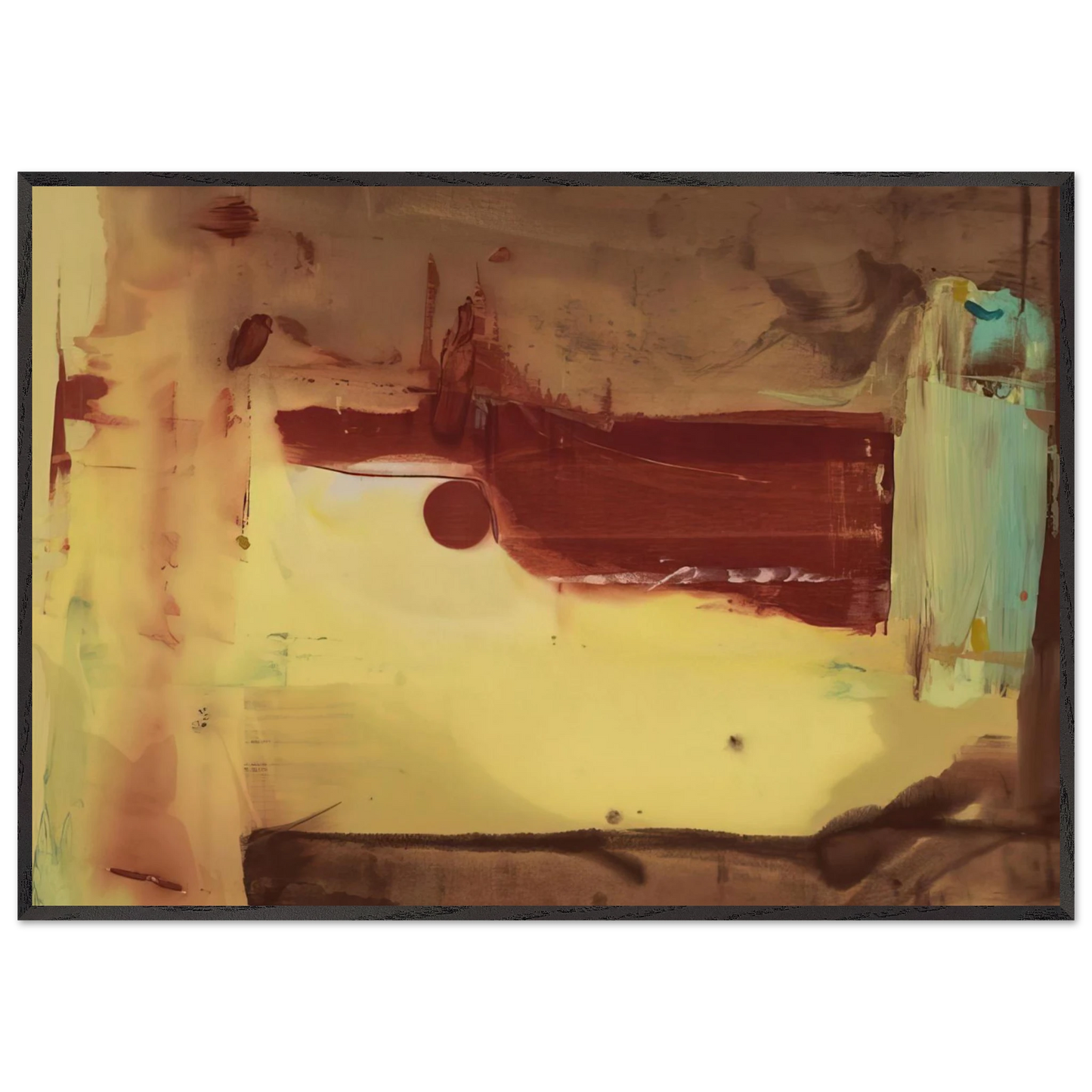 Helen Frankenthaler - Desert Pass - 1976 Wall art - 30x45 cm / 12x18 inches - Premium Wooden Framed Poster With Fine Art Paper - White frame