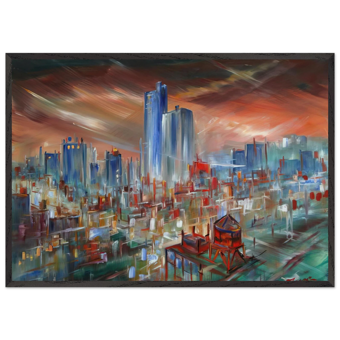 Big City - Konrad Zuse Framed Art Print – Black Wooden Frame - Default Title - -Framed Art Print