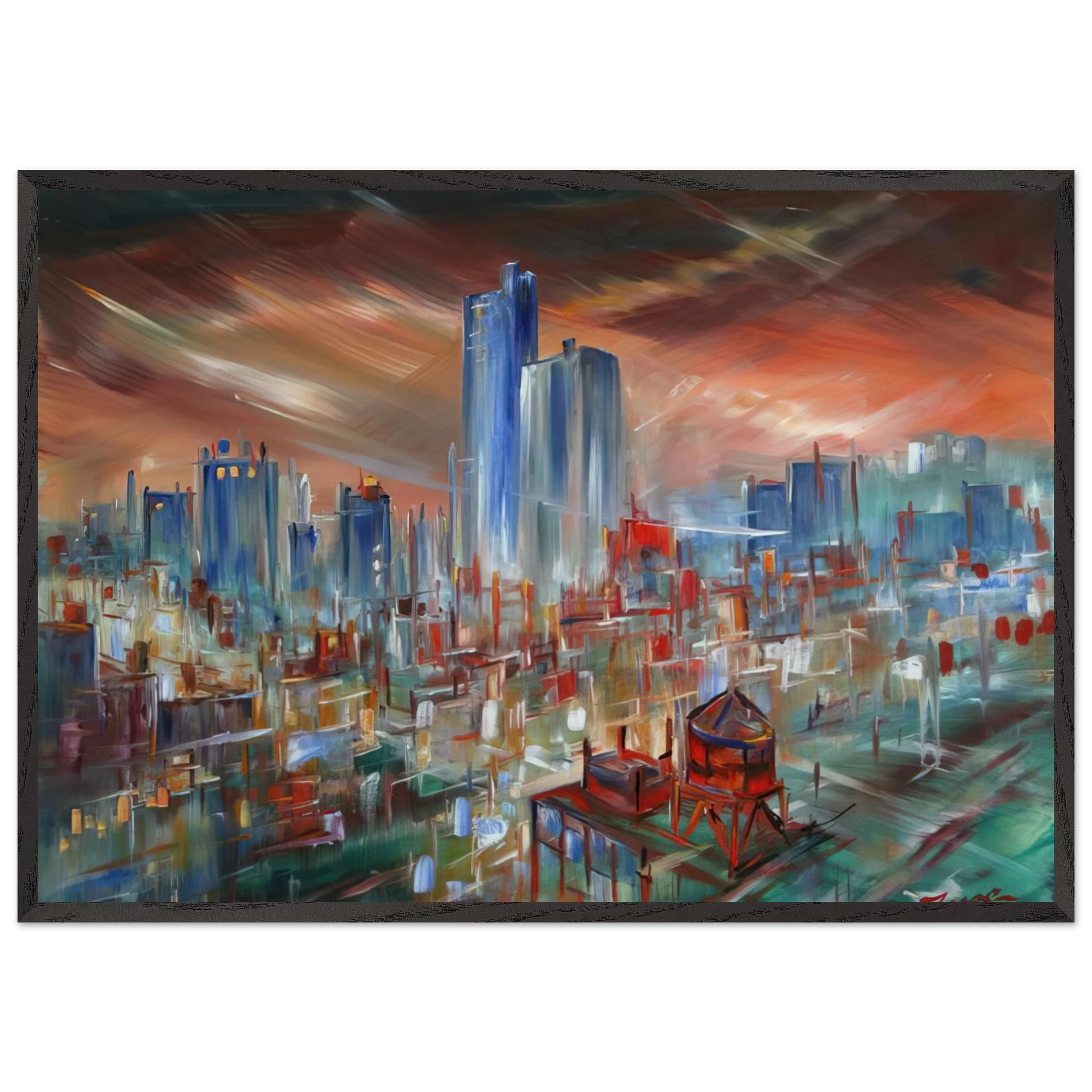 Big City - Konrad Zuse Framed Art Print – Black Wooden Frame - Default Title - -Framed Art Print