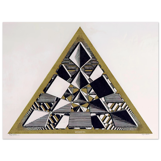 MC Escher - THREE INTERSECTING PLANES COLOUR Wall Art - 21x29.7 cm / 8x12" - Fine Art Poster - -