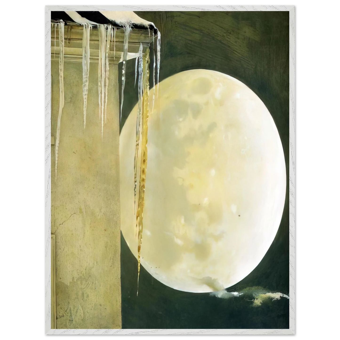 Andrew Wyeth - MOON MADNESS Wall Art - 30x40 cm / 12x16 inches - Premium Wooden Framed Poster With Fine Art Paper - Black frame