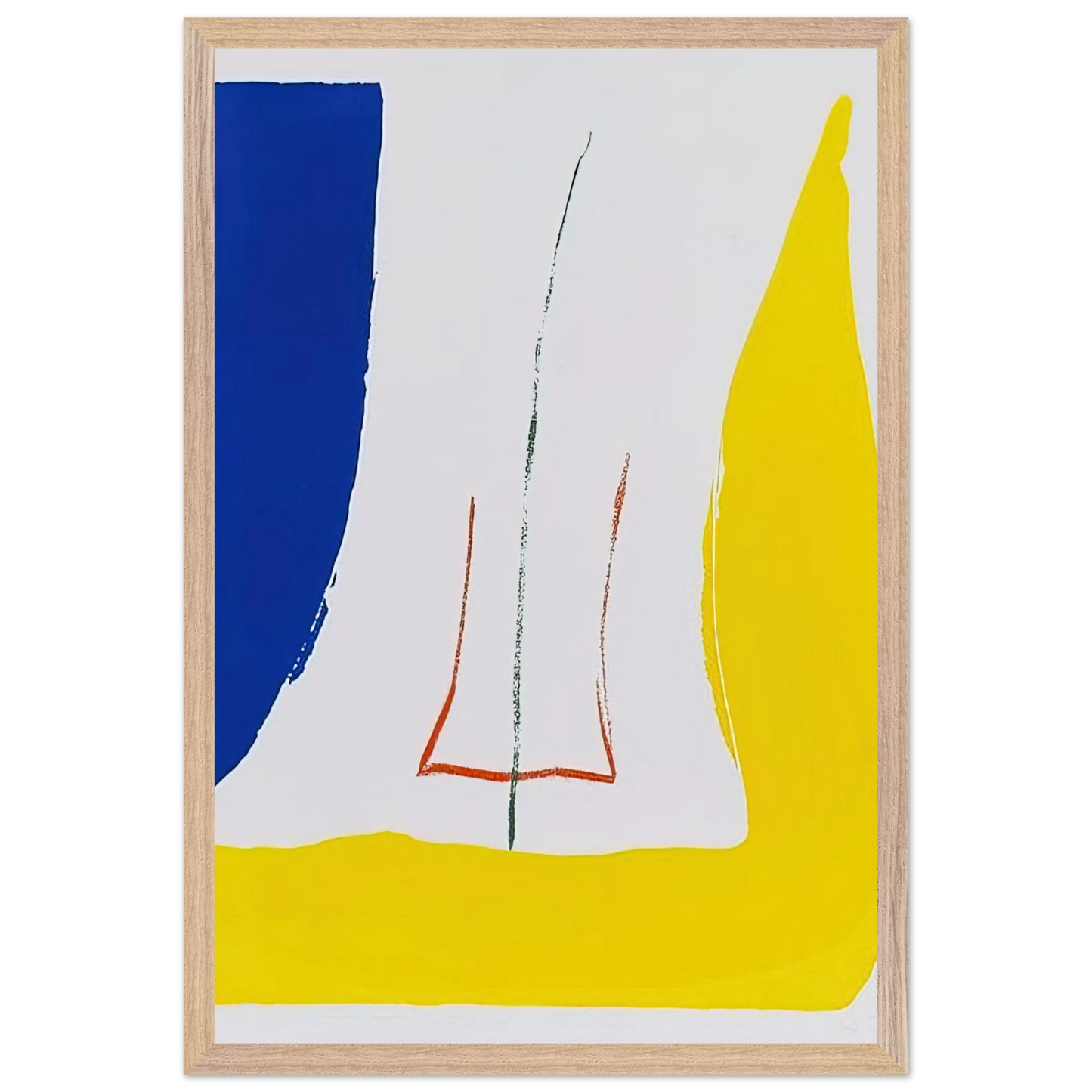 Helen Frankenthaler - Sun Corner - 1968 Wall art - 60x80 cm / 24x32 inches - Premium Wooden Framed Poster With Fine Art Paper - Wood frame