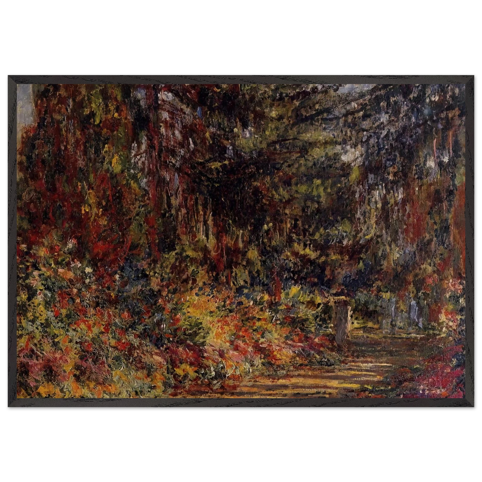 Path at Giverny - claude monet Framed Art Print – Black Wooden Frame - Default Title - -Framed Art Print