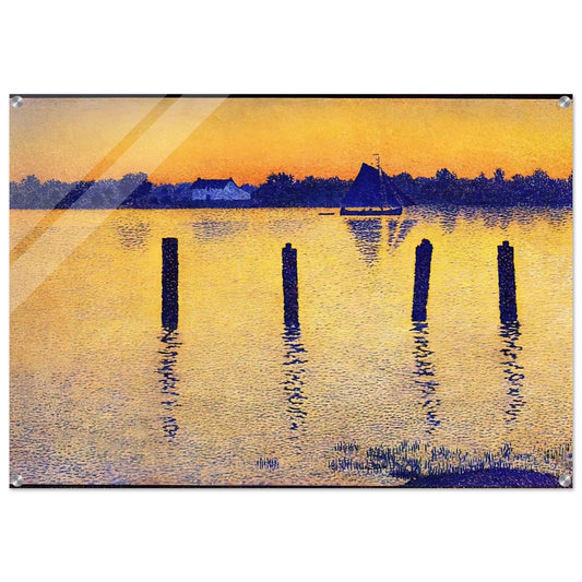 SAILBOATS ON THE RIVER SCHELDT 1892 - Theo van Rysselberghe Acrylic Print - 70x100 cm / 28x40″ inches | Theo van Rysselberghe Wall Art | Theo van Rysselberghe Prints