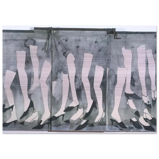 WALKING DREAM WITH A FOUR FOOT CLAMP 1965 - Jim Dine Brushed Aluminum Print - 70x100 cm / 28x40 inches | Jim Dine Aluminum Print | Jim Dine Prints