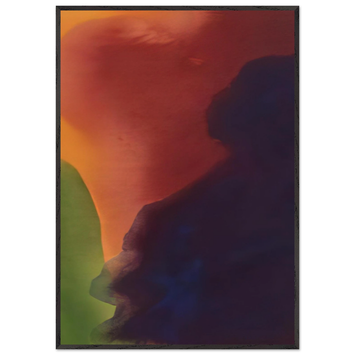 Helen Frankenthaler - Blue Atmosphere III - 1963 Wall art - 40x40 cm / 16x16 inches - Premium Wooden Framed Poster With Fine Art Paper - White frame