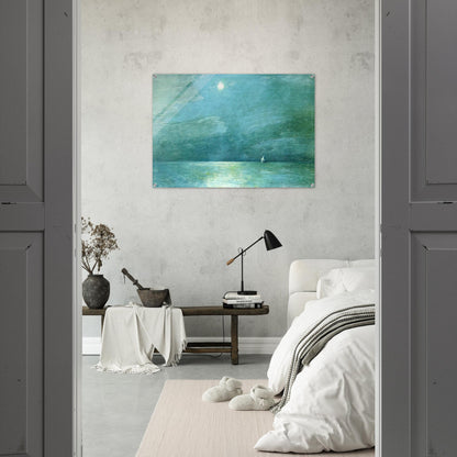 Moonlight on the Sound - Childe Hassam Acrylic Print - 70x100 cm / 28x40″ inches