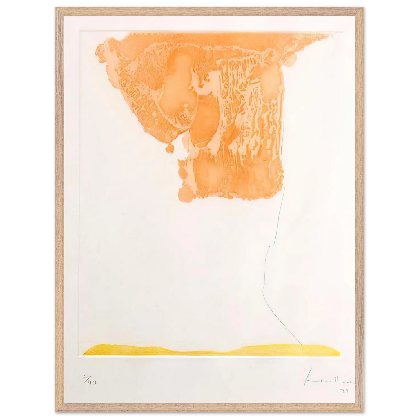 Helen Frankenthaler - Pranzo Italiano - 1973 Wall art - 60x80 cm / 24x32 inches - Premium Wooden Framed Poster With Fine Art Paper - White frame