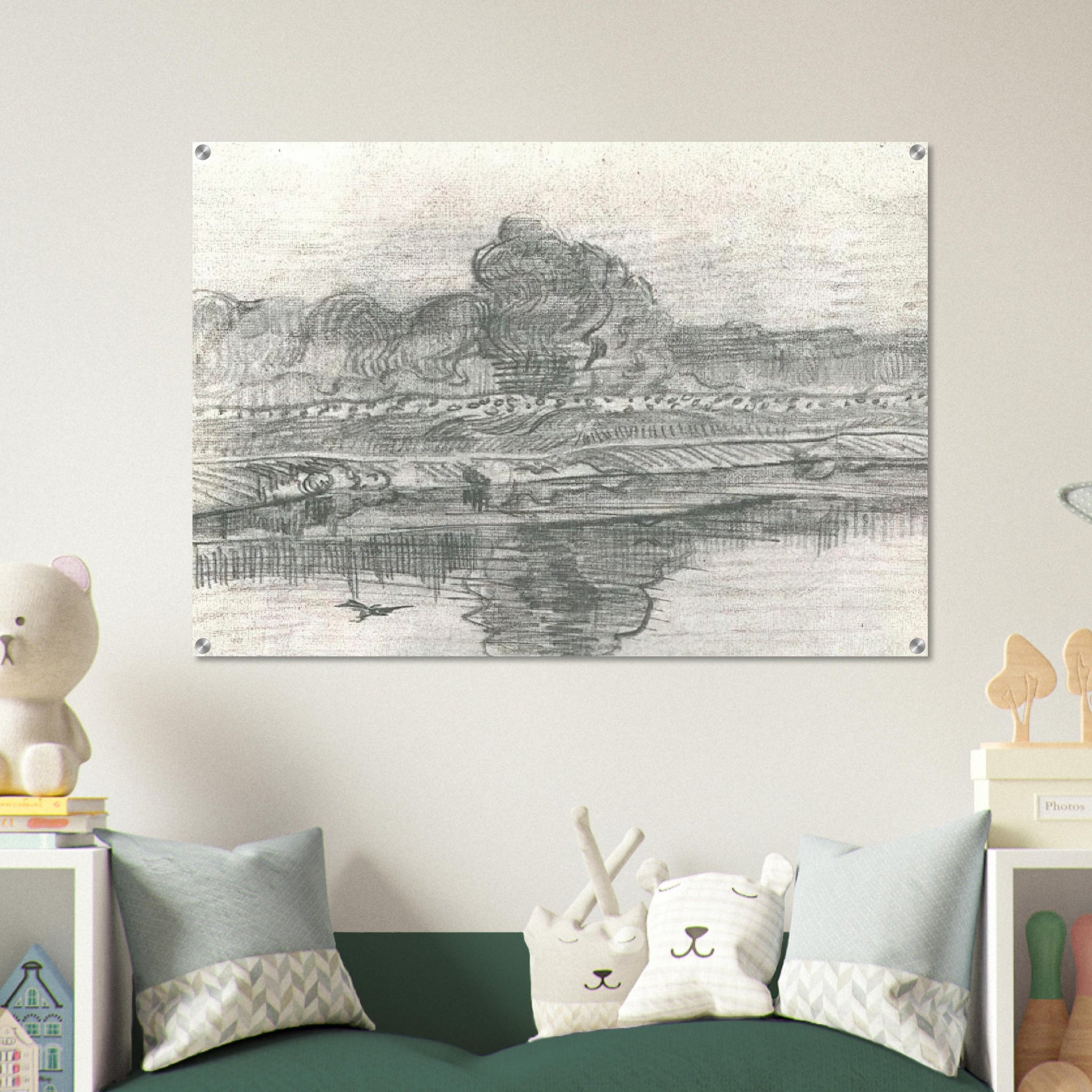 Landscape with the Oise - Vincent van Gogh Acrylic Print - 70x100 cm / 28x40″ inches