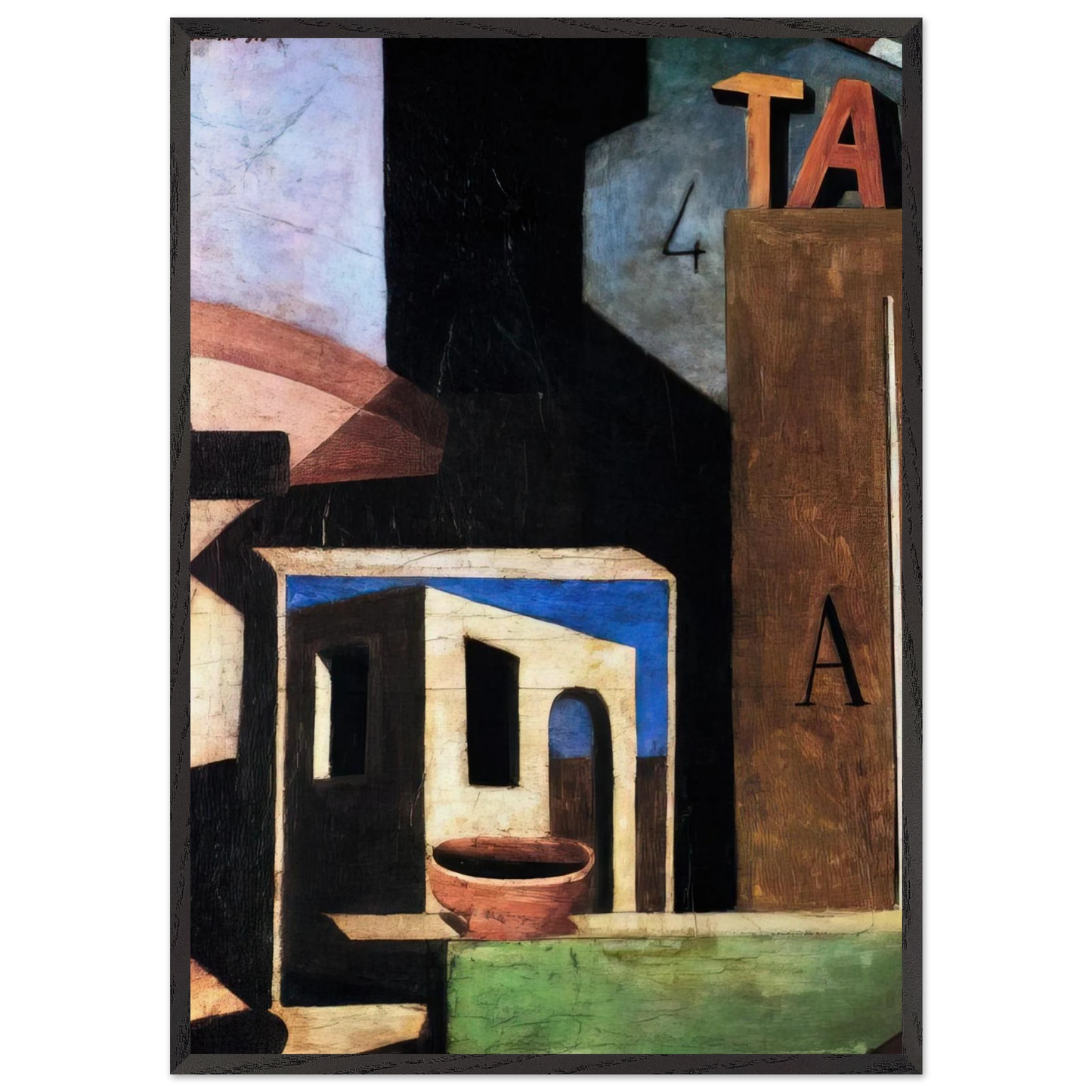 LA COMPOSIZIONE TA 1916 - Carlo Carra Framed Art Print – Black Wooden Frame - Default Title - -Framed Art Print