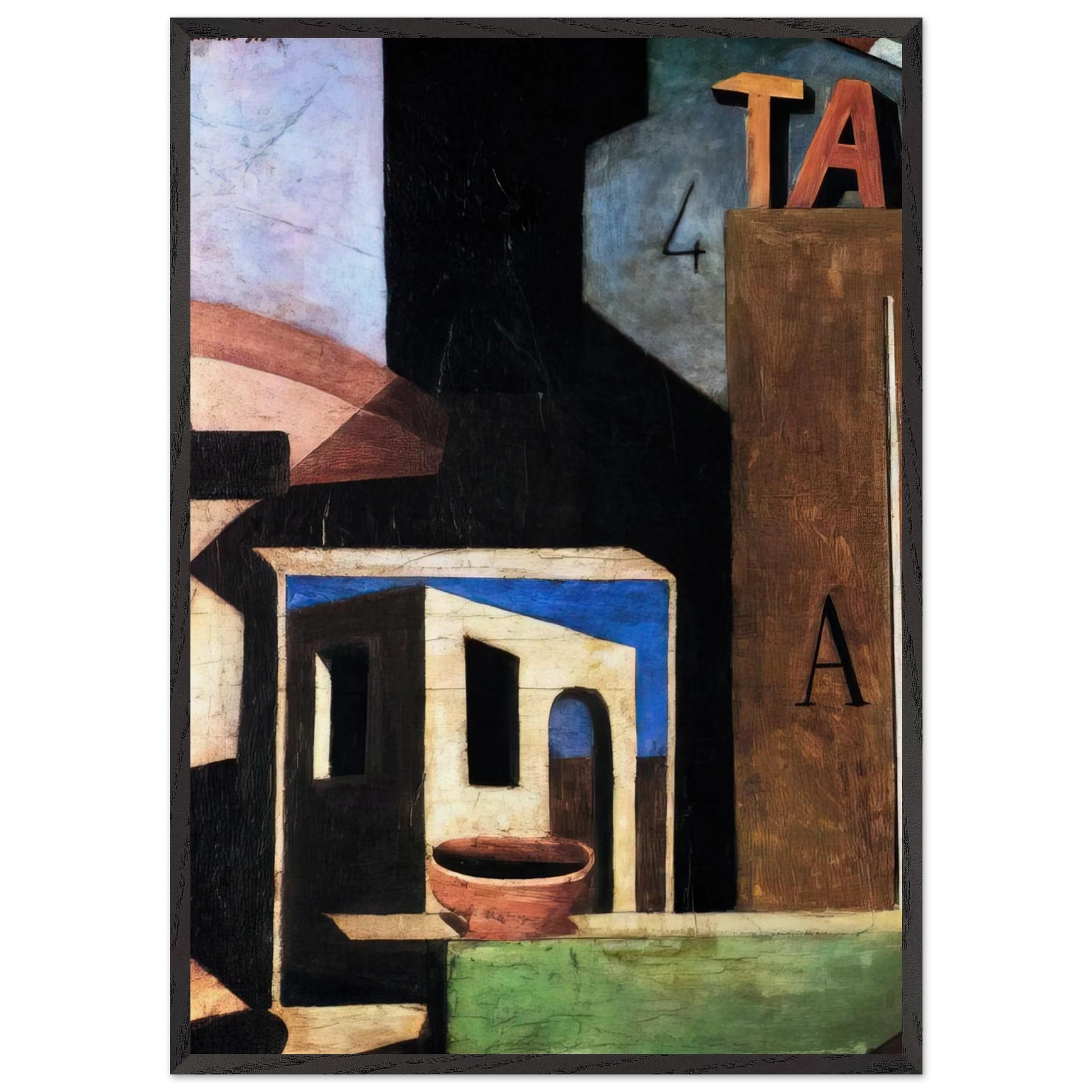 LA COMPOSIZIONE TA 1916 - Carlo Carra Framed Art Print – Black Wooden Frame - Default Title - -Framed Art Print