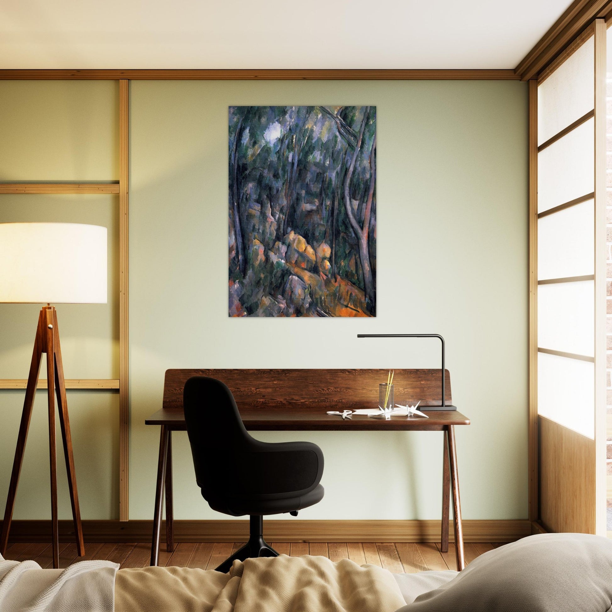 Forest near the rocky caves above the Chateau Noir - Paul Cézanne Brushed Aluminum Print - 70x100 cm / 28x40 inches | Paul Cézanne Aluminum Print | Paul Cézanne Prints