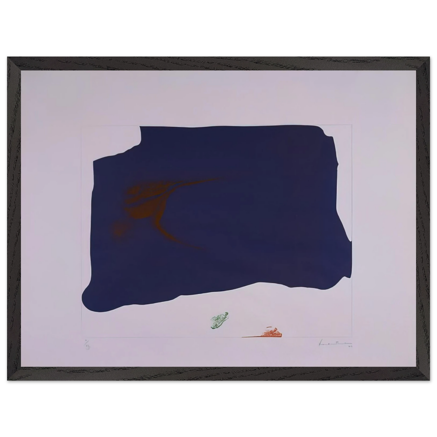 Helen Frankenthaler - Variation II on Mauve Corner - 1969 Wall art - 45x60 cm / 18x24 inches - Premium Wooden Framed Poster With Fine Art Paper - White frame