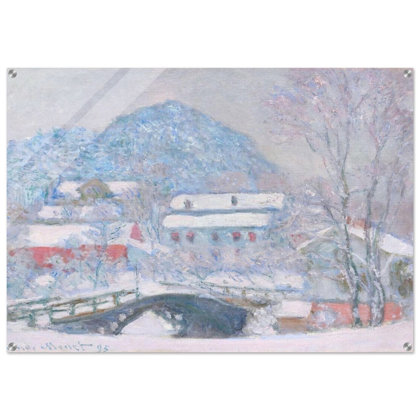 Norway, Sandviken Village in the Snow - claude monet Acrylic Print - 70x100 cm / 28x40″ inches