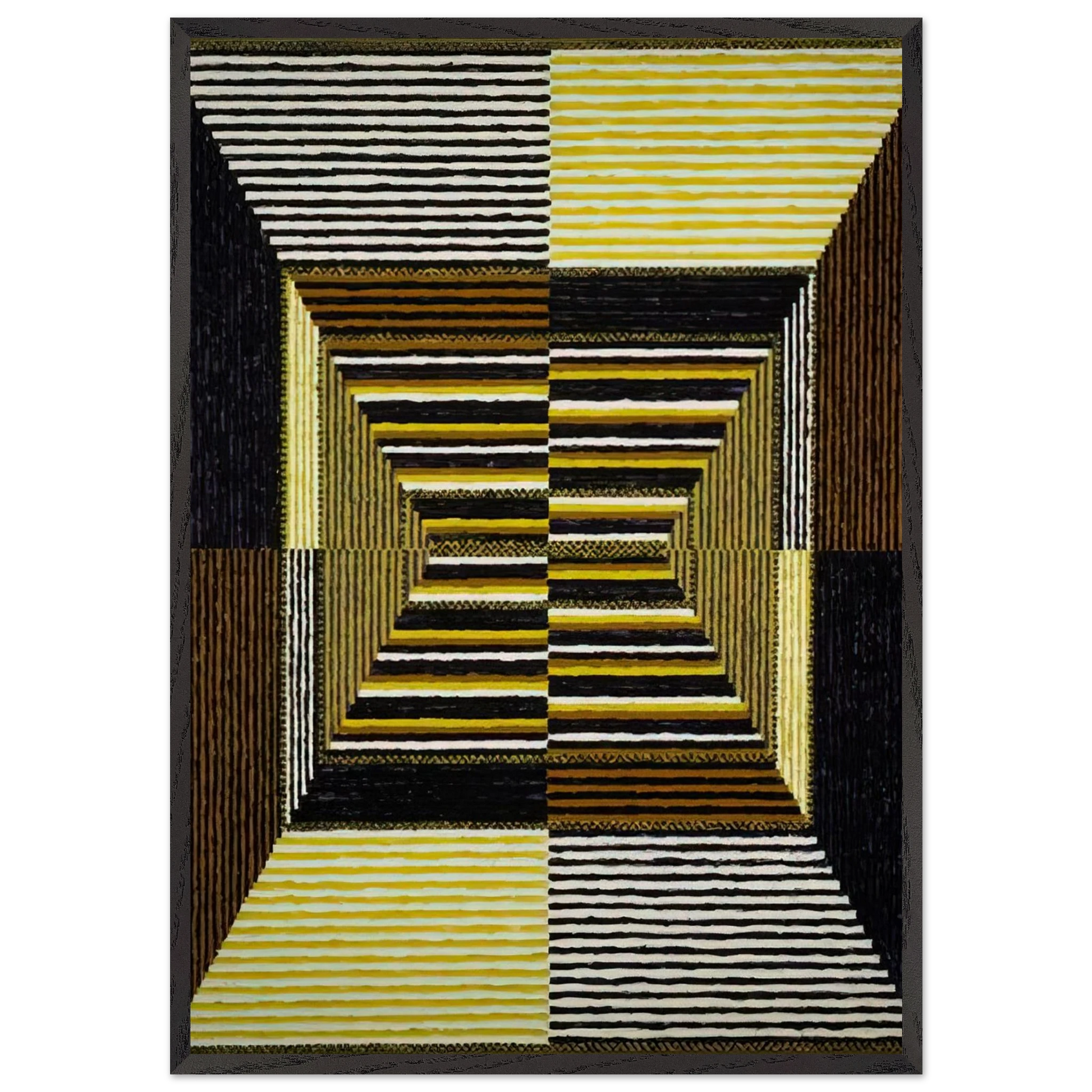 The Acrobatic Rectangle Per Eleven - 1967 - Alfred Jensen Framed Art Print – Black Wooden Frame - Default Title - -Framed Art Print