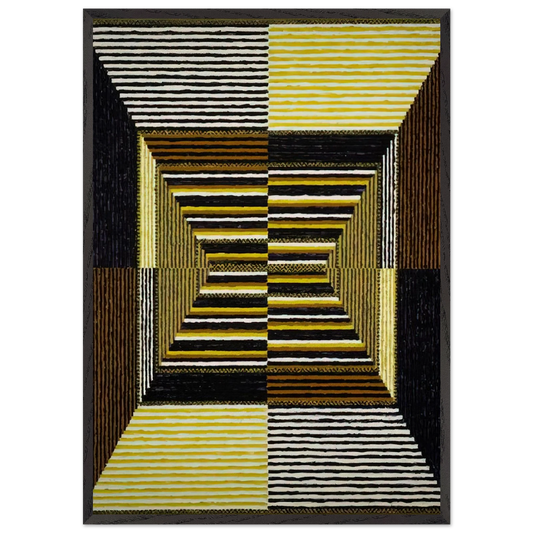 The Acrobatic Rectangle Per Eleven - 1967 - Alfred Jensen Framed Art Print – Black Wooden Frame - Default Title - -Framed Art Print