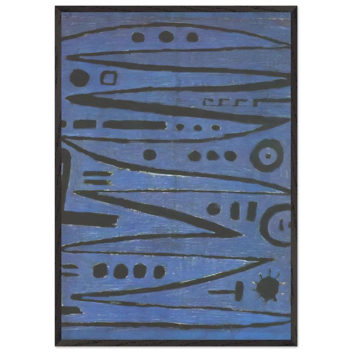 HEROIC FIDDLING 1938 - Paul Klee 70x100 cm / 28x40 inches Framed Art Print – Black Wooden Frame