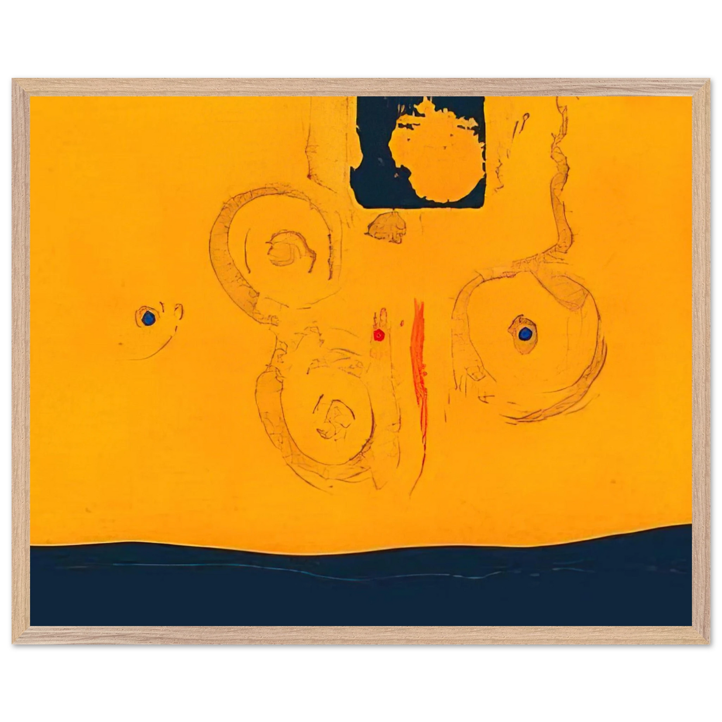 Helen Frankenthaler - Plaza Real - 1988 Wall art - 20x25 cm / 8x10 inches - Premium Wooden Framed Poster With Fine Art Paper - Wood frame