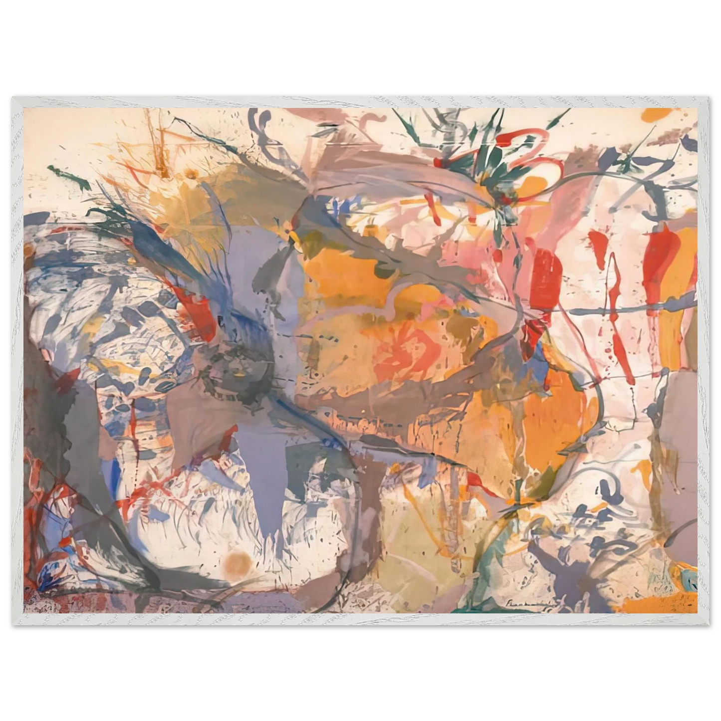Helen Frankenthaler - Before the Caves, 1958- Wall Art - 60x80 cm / 24x32 inches - Premium Wooden Framed Poster With Fine Art Paper - Wood frame