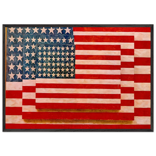 THREE FLAGS 1958 - Jasper Johns Framed Art Print – Black Wooden Frame - Default Title - -Framed Art Print