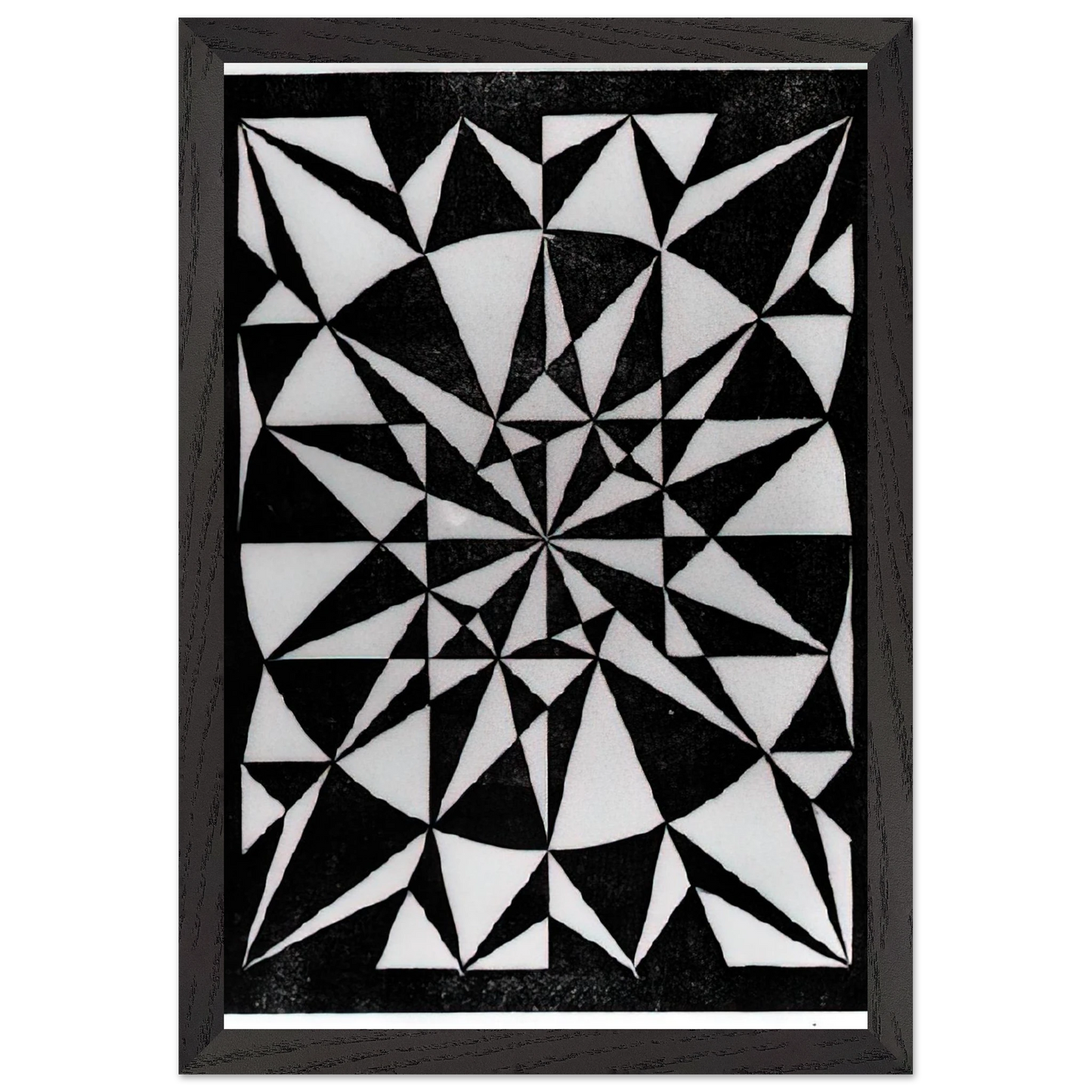 MC Escher - FLOR DE PASCUA BEAUTIFUL Wall Art - 21x29.7 cm / 8x12" - Premium Wooden Framed Poster With Fine Art Paper - Black frame