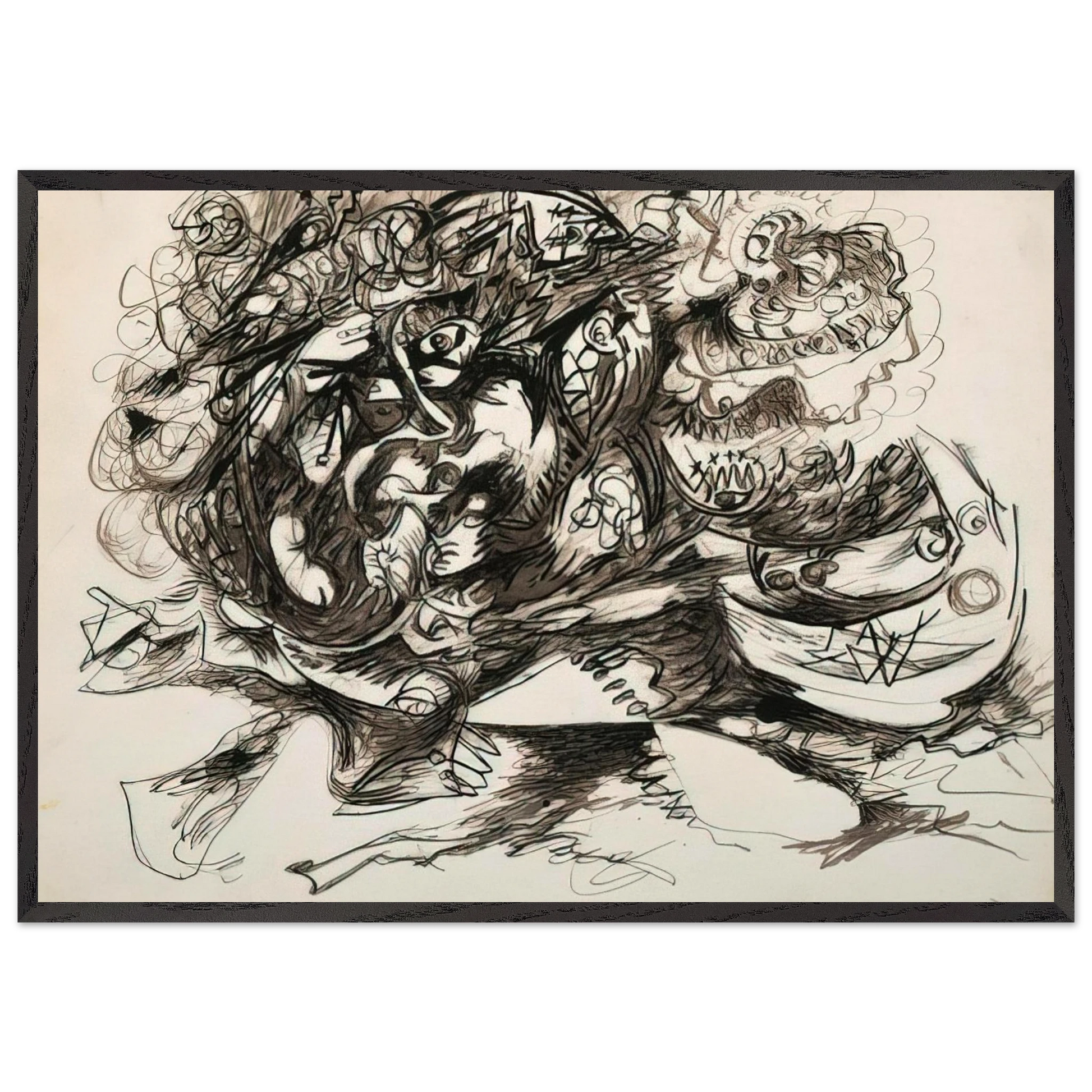 UNTITLED O CONNOR THAW 771 - Jackson Pollock Framed Art Print – Black Wooden Frame - Default Title - -Framed Art Print