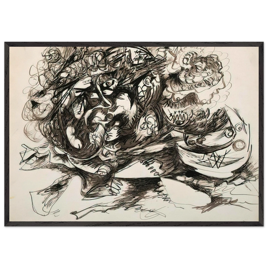 UNTITLED O CONNOR THAW 771 - Jackson Pollock Framed Art Print – Black Wooden Frame - Default Title - -Framed Art Print