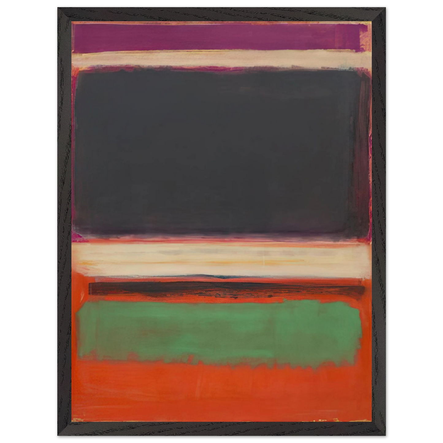 Mark Rothko - No.3No.13 Magenta, Black, Green on Orange - 1949 Wall Art - 21x29.7 cm / 8x12" - Premium Wooden Framed Poster With Fine Art Paper - White frame