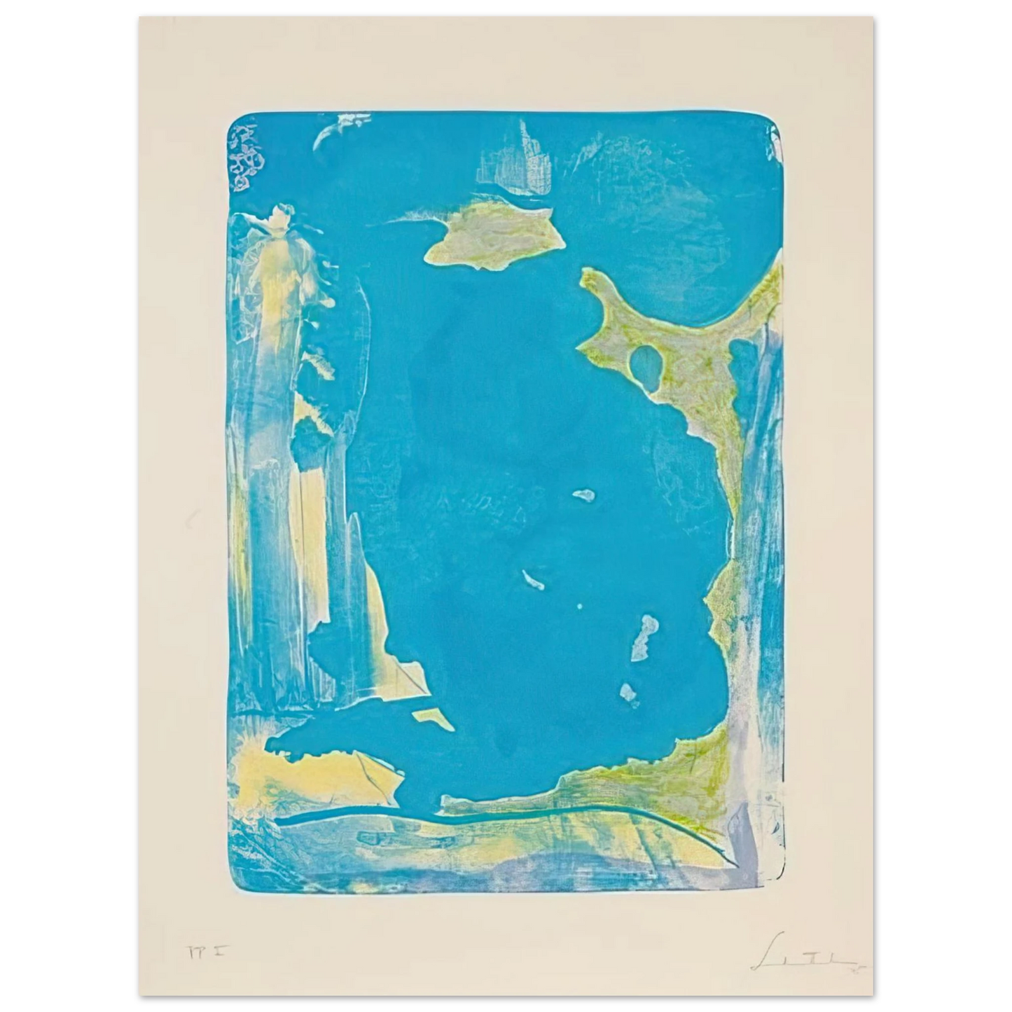 Helen Frankenthaler - Reflections IV - 1995 Wall art - 45x60 cm / 18x24 Inches - Premium Wooden Framed Poster With Fine Art Paper - Wood frame