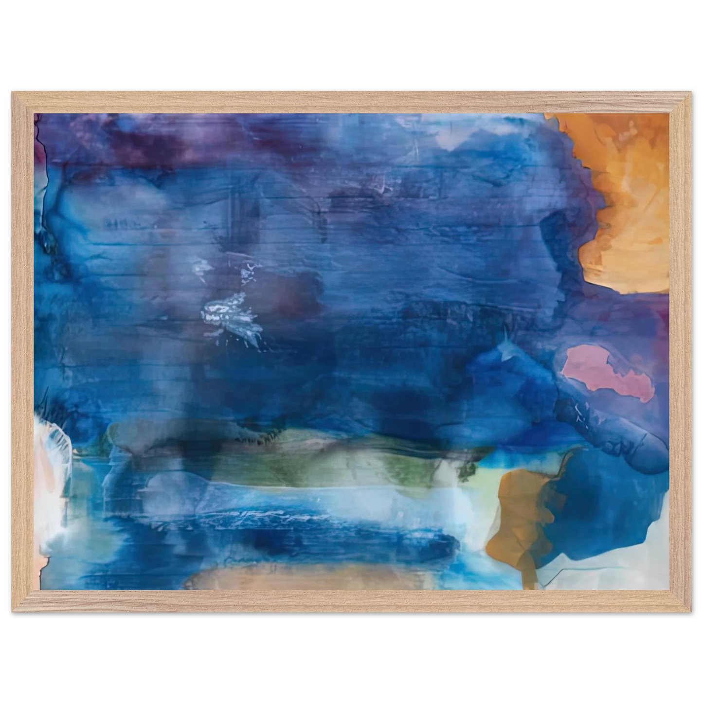 Helen Frankenthaler - Riverhead, 1963-64- Wall Art - 21x29.7 cm / 8x12" - Premium Wooden Framed Poster With Fine Art Paper - White frame