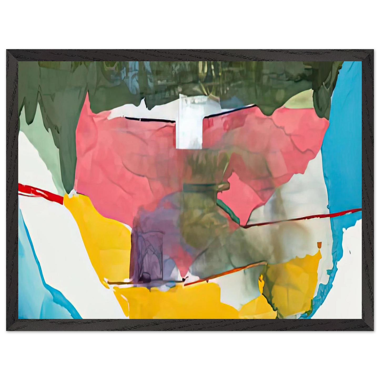 Helen Frankenthaler - Off White Square, 1973- Wall Art - 60x80 cm / 24x32 inches - Premium Wooden Framed Poster With Fine Art Paper - White frame